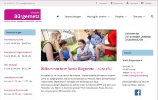 Verein Bürgernetz: Screenshot neue Seite