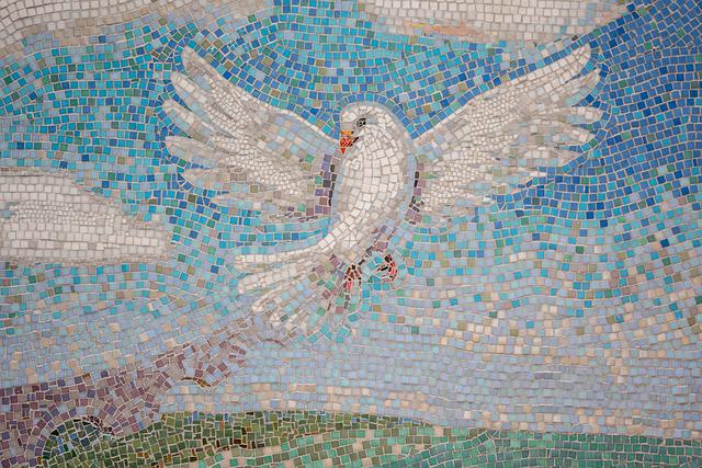 Mosaik mit Friedenstaube